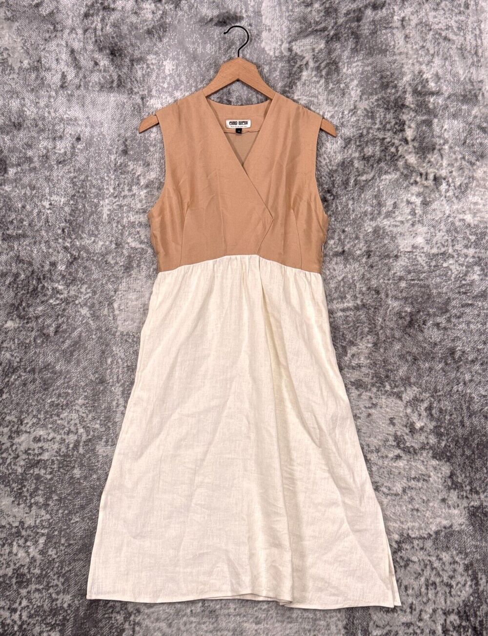Ciao Lucia Dress XS Womens Silk Linen Combo Sleeveless Midi